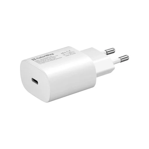 Сетевое зарядное устройство для ColorWay Power Delivery Port PPS (1USB-Cx3A) (25W) White (CW-CHS033PD-WT)