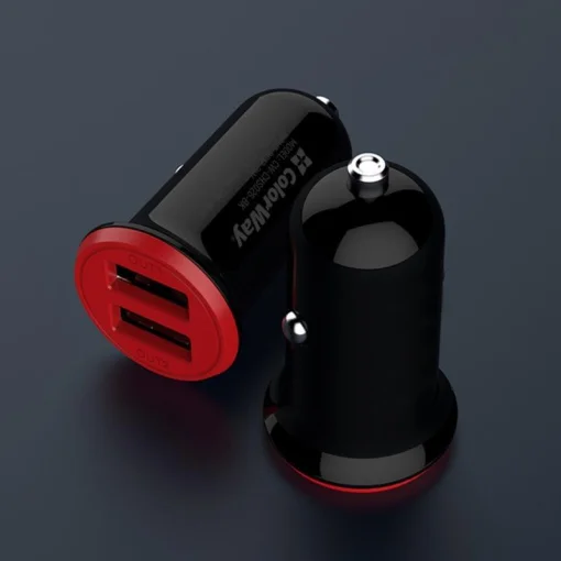 Автомобильное зарядное устройство для ColorWay (2USB,3.4A, 17W) Red/Black (CW-CHA026-BK)