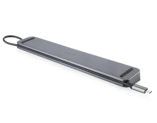 Концентратор REAL-EL CQ-1000 USB3.0х3/USB-C/HDMI/VGA/RJ45/SD/TF/3.5mm audio, 0.4m, Space Grey