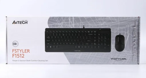Комплект (клавіатура, мишка) A4Tech F1512 Black USB
