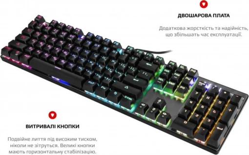 Клавіатура Motospeed CK104 Outemu Blue RGB Silver (mtck104cmb)