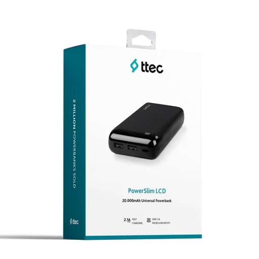 Повербанк TTEC PowerSlim 20000mAh Black (2BB184S)