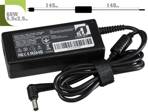 Блок питания 1STCHARGER для ноутбуков Dell 19V 3.16A 5.5х2.5mm 60W (AC1STDE60WD)