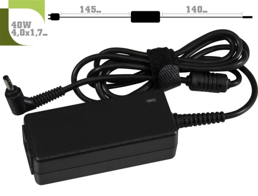 Адаптер питания 1StCharger для ноутбука HP 19.5V 40W 2.05A 4.0х1.7мм + каб.живл. (AC1STHP40WD)