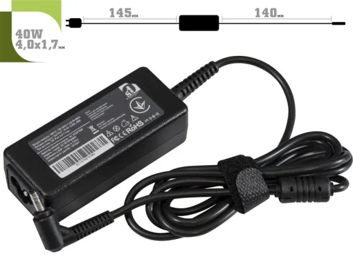Адаптер питания 1StCharger для ноутбука HP 19.5V 40W 2.05A 4.0х1.7мм + каб.живл. (AC1STHP40WD)