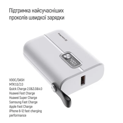 Универсальная мобильная батарея ColorWay Full Power 10000mAh White (CW-PB100LPK2WT-PDD)