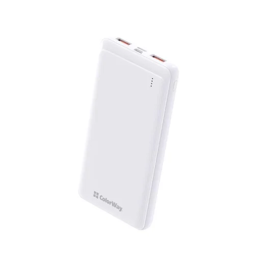 Универсальная мобильная батарея ColorWay Slim 10000mAh White (CW-PB100LPF2WT)