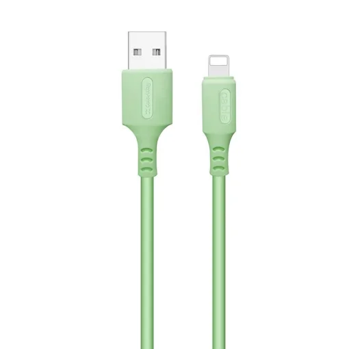 Кабель ColorWay USB-Lightning, soft silicone, 2.4А, 1м, Green (CW-CBUL042-GR)