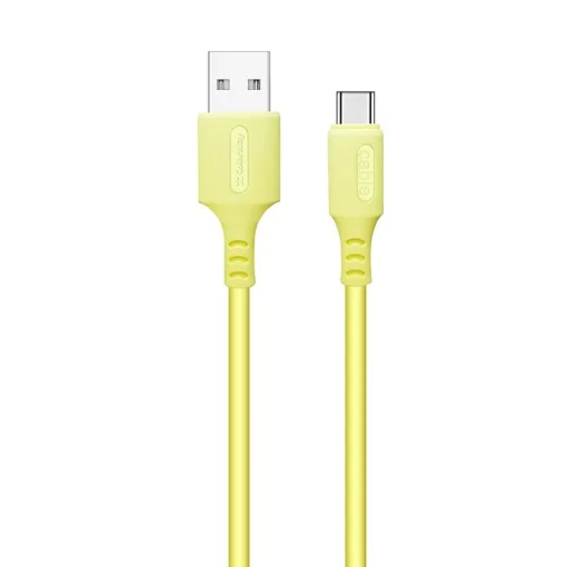 Кабель ColorWay USB-USB Type-C, soft silicone, 2.4А, 1м, Yellow (CW-CBUC043-Y)