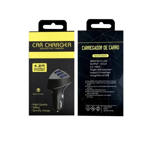 Автомобильное зарядное устройство для XoKo CC-300 (3USB, 4.2А) Black (CC-300-BK)
