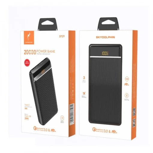 Повербанк SKYDOLPHIN SP29 QC + PD 20000mAh Black