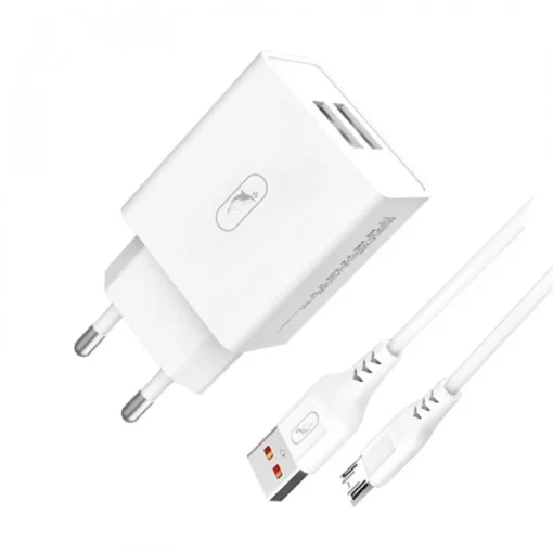 Зарядное устройство для SkyDolphin SC30V (2USB, 2.1A) White (MZP-000114) + кабель Type-C