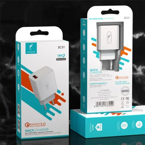 Зарядное устройство для SkyDolphin SC31 QC3.0 (1USB, 3.5A) White (MZP-000154)