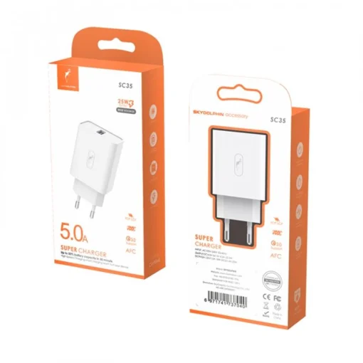 Зарядное устройство для SkyDolphin SC35 QC3.0 (1USB, 5A) White (MZP-000115)
