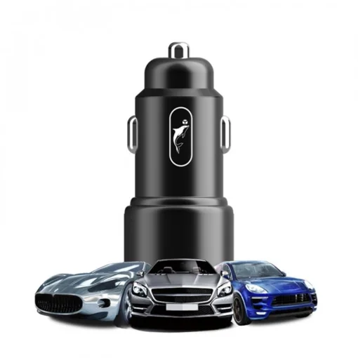 Автомобильное зарядное устройство для SkyDolphin SZ15 Aluminium QC3.0 (2USB, 2.4A) Black (AZP-000087)