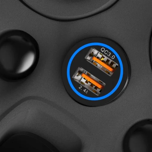 Автомобильное зарядное устройство для SkyDolphin SZ15 Aluminium QC3.0 (2USB, 2.4A) Black (AZP-000087)