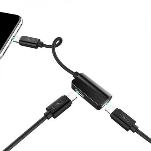 Переходник SkyDolphin AU01 Lightning - 2хLightning Black (ADPT-00026)