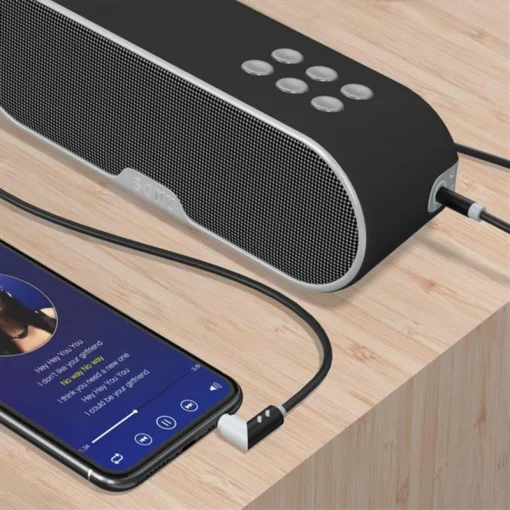 Аудио-кабель SkyDolphin SR09 Rotate Aluminium Connector 3.5-3.5 мм, 1 м, Black (AUX-000064)