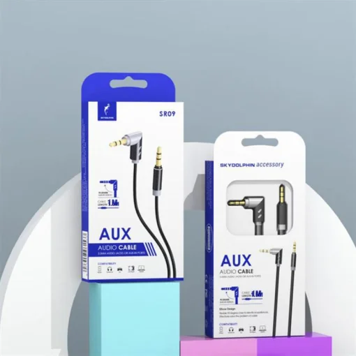 Аудио-кабель SkyDolphin SR09 Rotate Aluminium Connector 3.5-3.5 мм, 1 м, Black (AUX-000064)