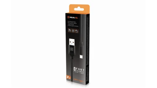 Кабель REAL-EL Premium Fabric USB-USB Type C 2m, Black (EL123500047)