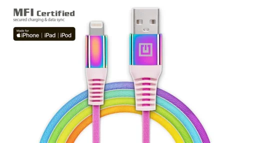 Кабель REAL-EL Rainbow USB-Lightning 1m (EL123500051)