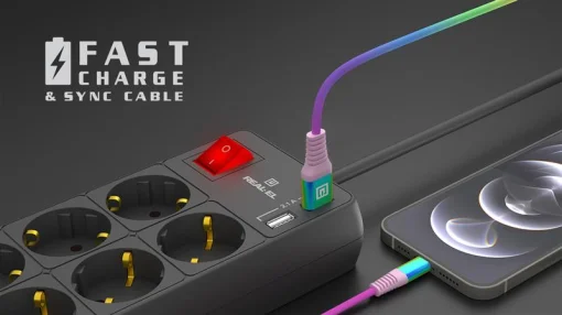 Кабель REAL-EL Rainbow USB-Lightning 1m (EL123500051)