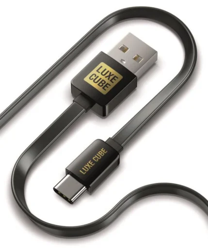 Кабель Luxe Cube Flat USB-USB Type C, 1м, черный (8886668688895)