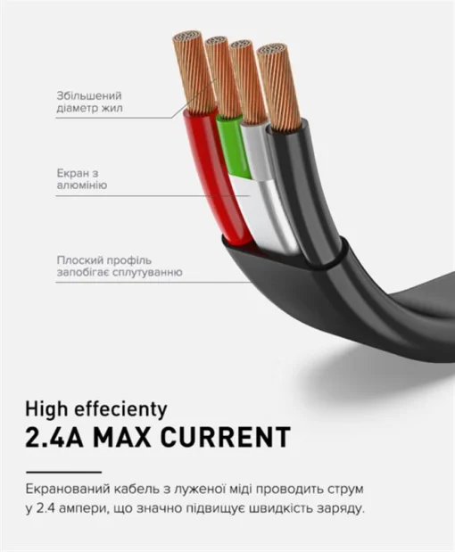 Кабель Luxe Cube Flat USB-USB Type C, 1м, черный (8886668688895)