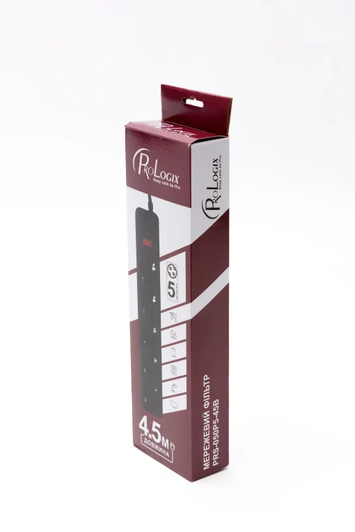 Фильтр питания ProLogix (PRS-050P5-45B) 5 розеток, 4.5 м, черный