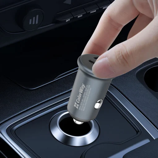 Автомобильное зарядное устройство для ColorWay (2USBx2.4A, 36W) Quick Charge 3.0 Gray (CW-CHA036Q-GR)