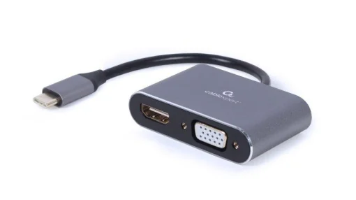 Адаптер Cablexpert (A-USB3C-HDMIVGA-01) USB-C-HDMI/VGA, 0.15м