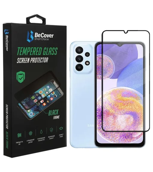 Защитное стекло BeCover для Samsung Galaxy A23 SM-A235 Black (707355)