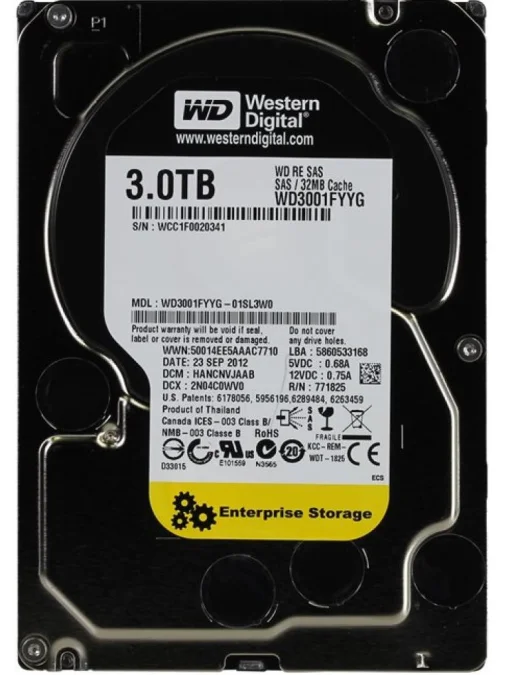 Накопитель HDD SAS 3.0TB WD Enterprise Class 7200rpm 32MB (WD3001FYYG)