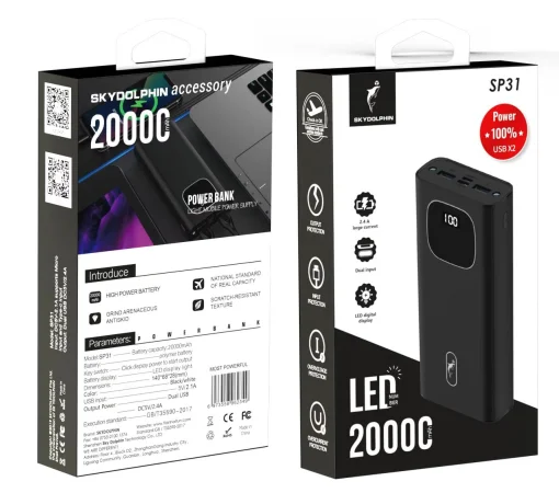 Повербанк SKYDOLPHIN SP31 20000mAh Black
