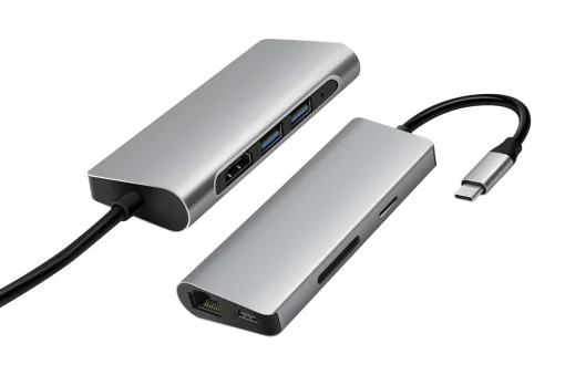 Сетевой адаптер USB-C ProLogix (PR-WUC-105B) 7 in 1 USB3.1 Type C to HDMI+2*USB3.0+PD+Lan+TF+SD