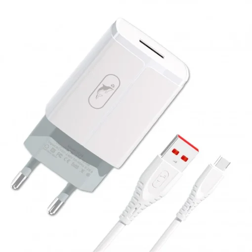 Сетевое зарядное устройство для SkyDolphin SC06V (1USBx2.4A) White (MZP-000180) + кабель microUSB