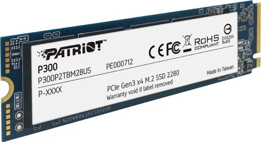 Накопитель SSD 512GB Patriot P300 M.2 2280 PCIe 3.0 x4 NVMe TLC (P300P512GM28)