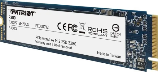 Накопитель SSD 512GB Patriot P300 M.2 2280 PCIe 3.0 x4 NVMe TLC (P300P512GM28)