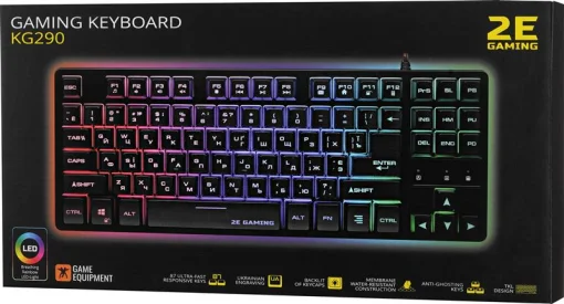Клавіатура 2E Gaming KG290 LED Ukr Black (2E-KG290UB)