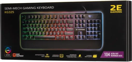 Клавиатура 2E Gaming KG325UB LED Ukr Black (2E-KG325UB)