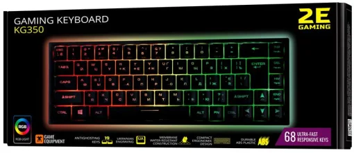Клавіатура 2E Gaming KG350UBK RGB Ukr Black (2E-KG350UBK)
