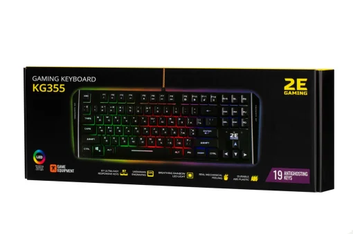 Клавиатура 2E Gaming KG355 LED Ukr Black (2E-KG355UBK)