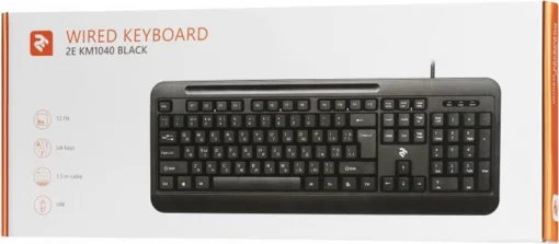 Клавиатура 2E KM1040 Ukr (2E-KM1040UB) Black USB
