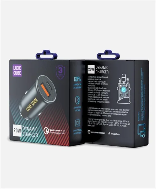 Автомобильное зарядное устройство для Luxe Cube 20W (2USBх3A) Black (9988449841235)