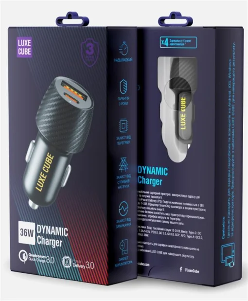Автомобильное зарядное устройство для Luxe Cube 36W (2USBх3A) Black (4446689880957)