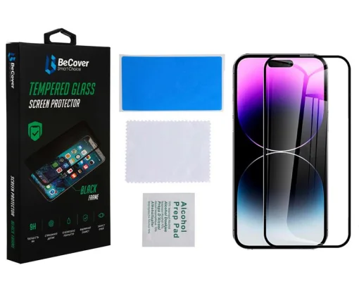 Захисне скло BeCover для Apple iPhone 14 Pro Max Black (707969)