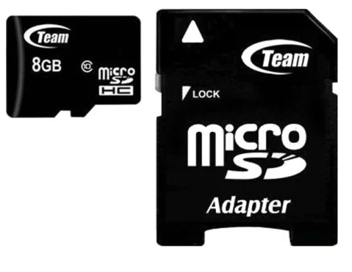 Карта памяти MicroSDHC 8GB Class 10 Team + SD-adapter (TUSDH8GCL1003)-