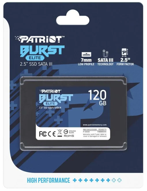Накопитель SSD 120GB Patriot Burst Elite 2.5" SATAIII TLC (PBE120GS25SSDR)