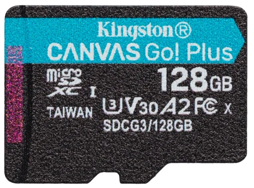 Карта памяти MicroSDXC 128GB UHS-I/U3 Class 10 Kingston Canvas Go! Plus R170/W90MB/s (SDCG3/128GBSP)