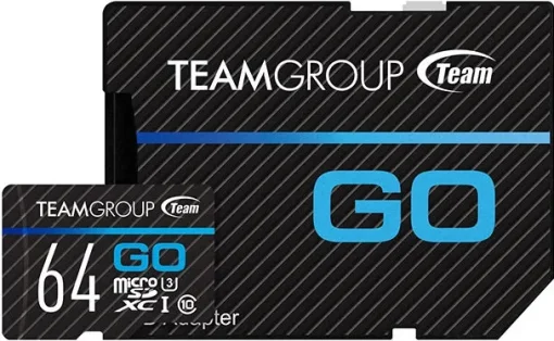 Карта памяти MicroSDXC 64GB UHS-I/U3 Team Go R90/W45MB/s + SD-адаптер (TGUSDX64GU303)